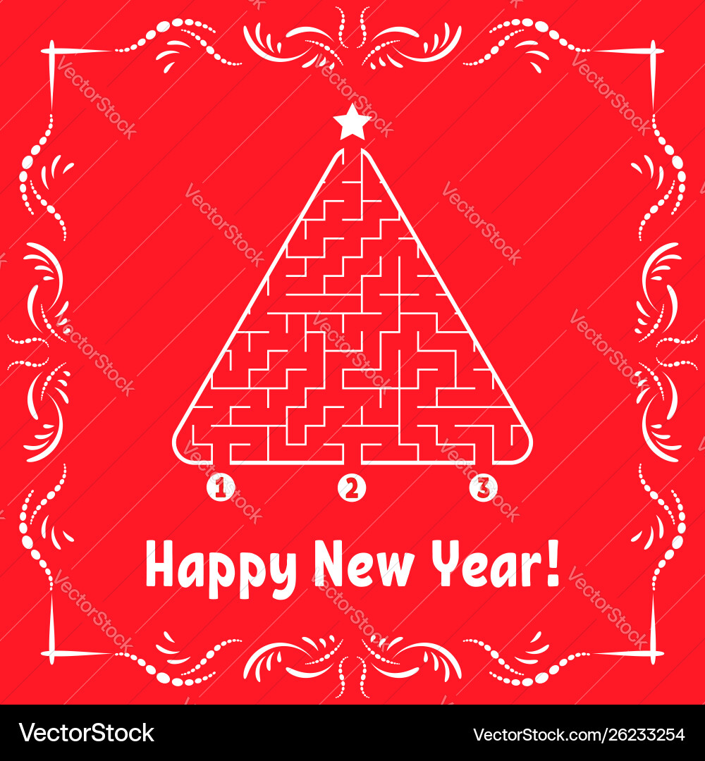 New year greeting card with a triangular New year greeting card with a triangular vector image