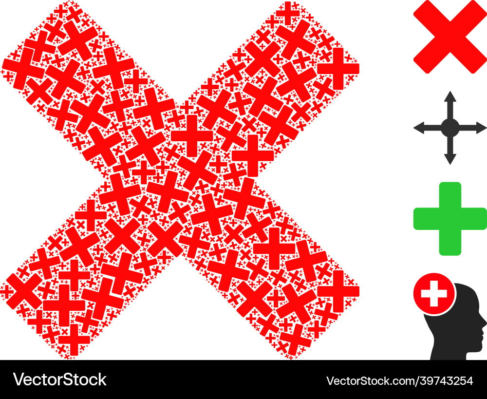 Reject cross icon recursion composition Vector Image