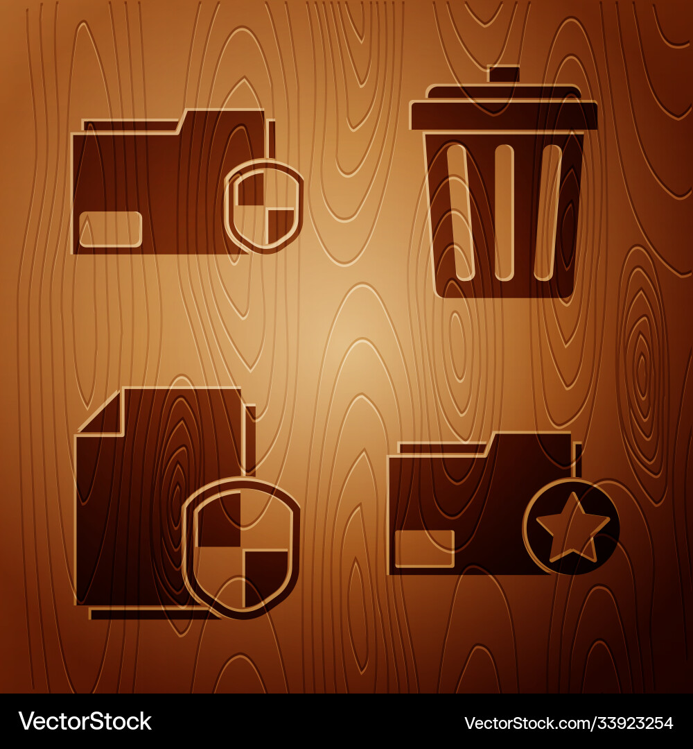 Set document folder with star Set document folder with star vector image