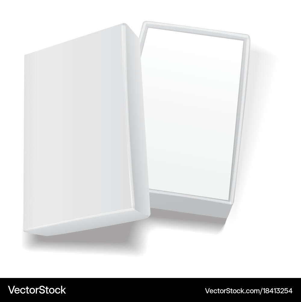 White open empty rectangular cardboard box vector image