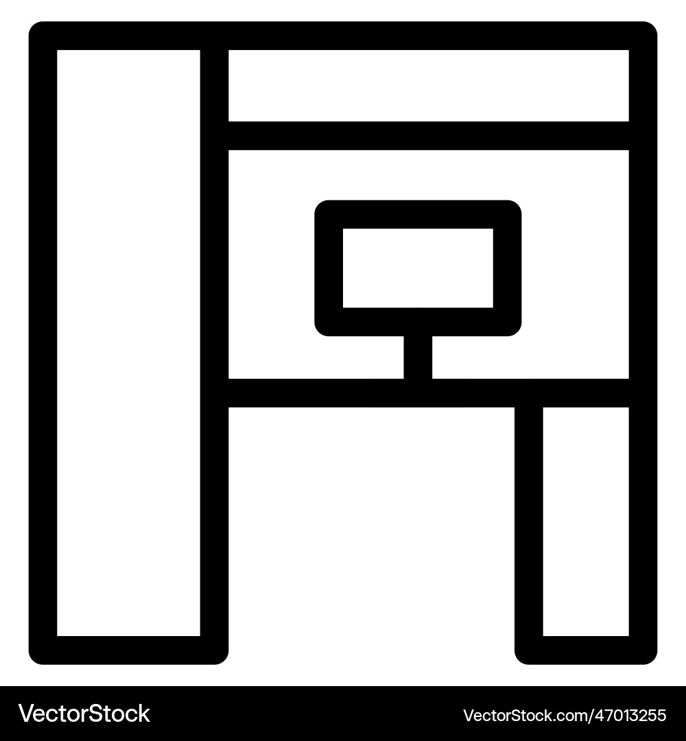 Armoire computer desk setup for working vector image