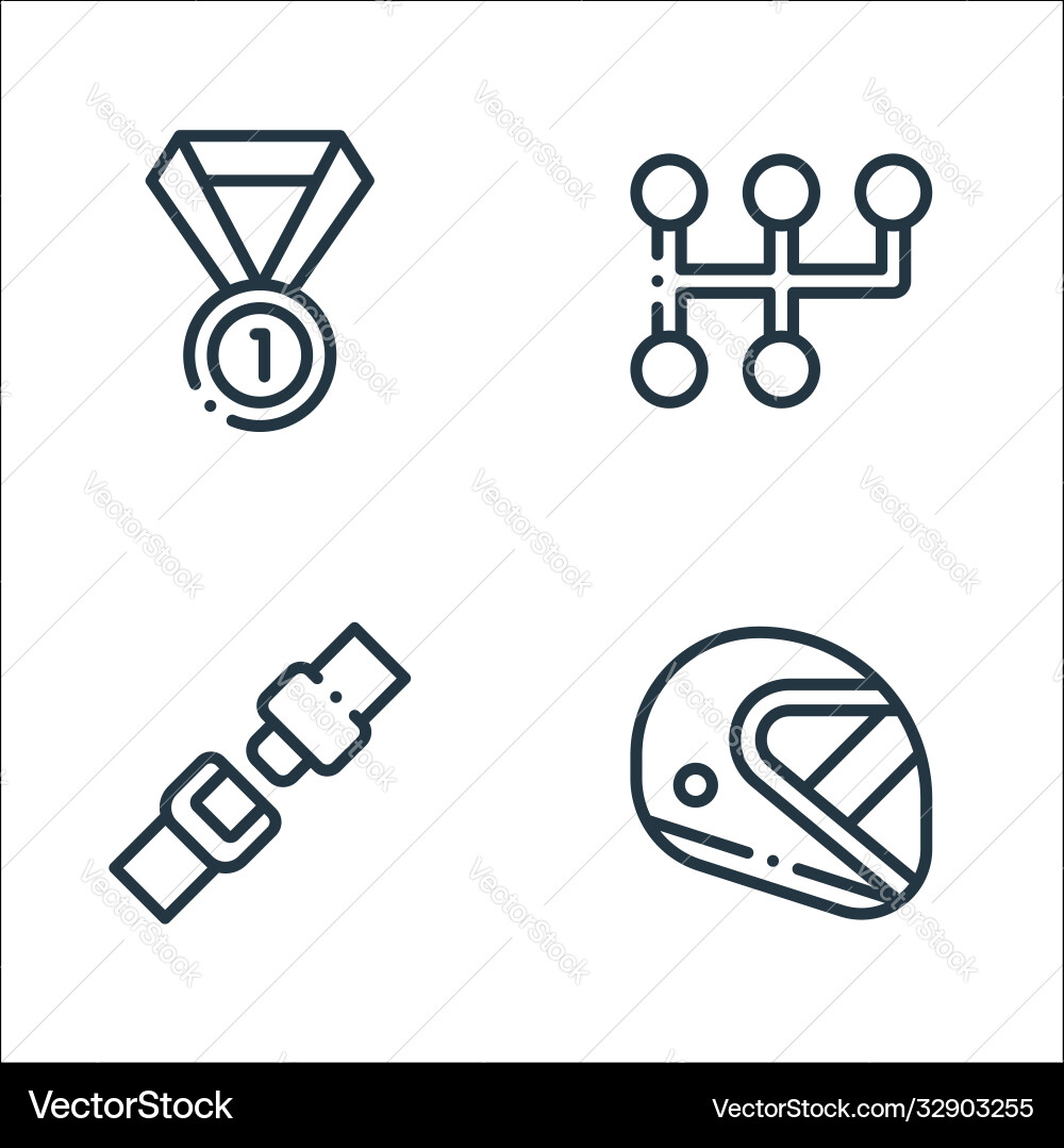Autoracing line icons linear set quality Autoracing line icons linear set quality vector image