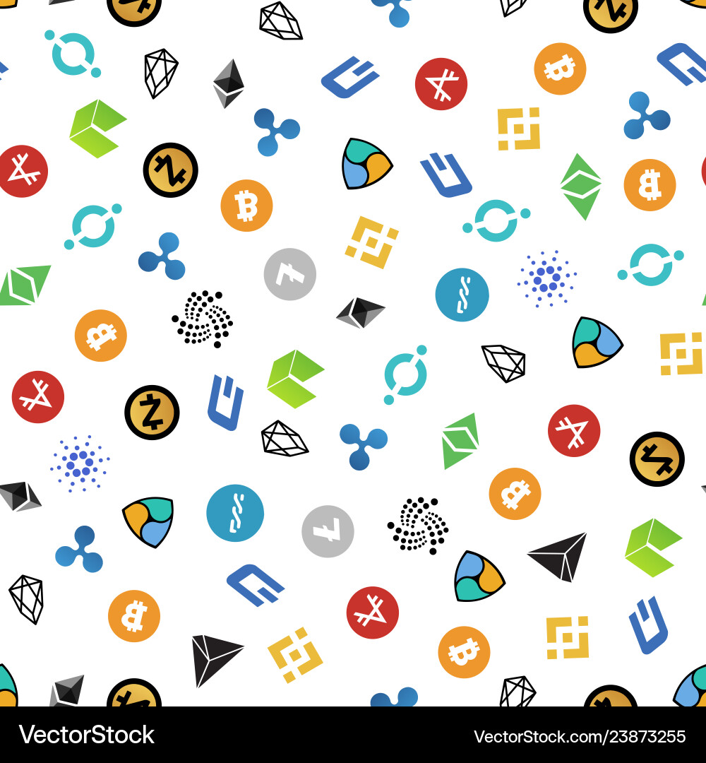 Cryptocurrency Pattern - Seamless – Royalty-Free Vector | VectorStock