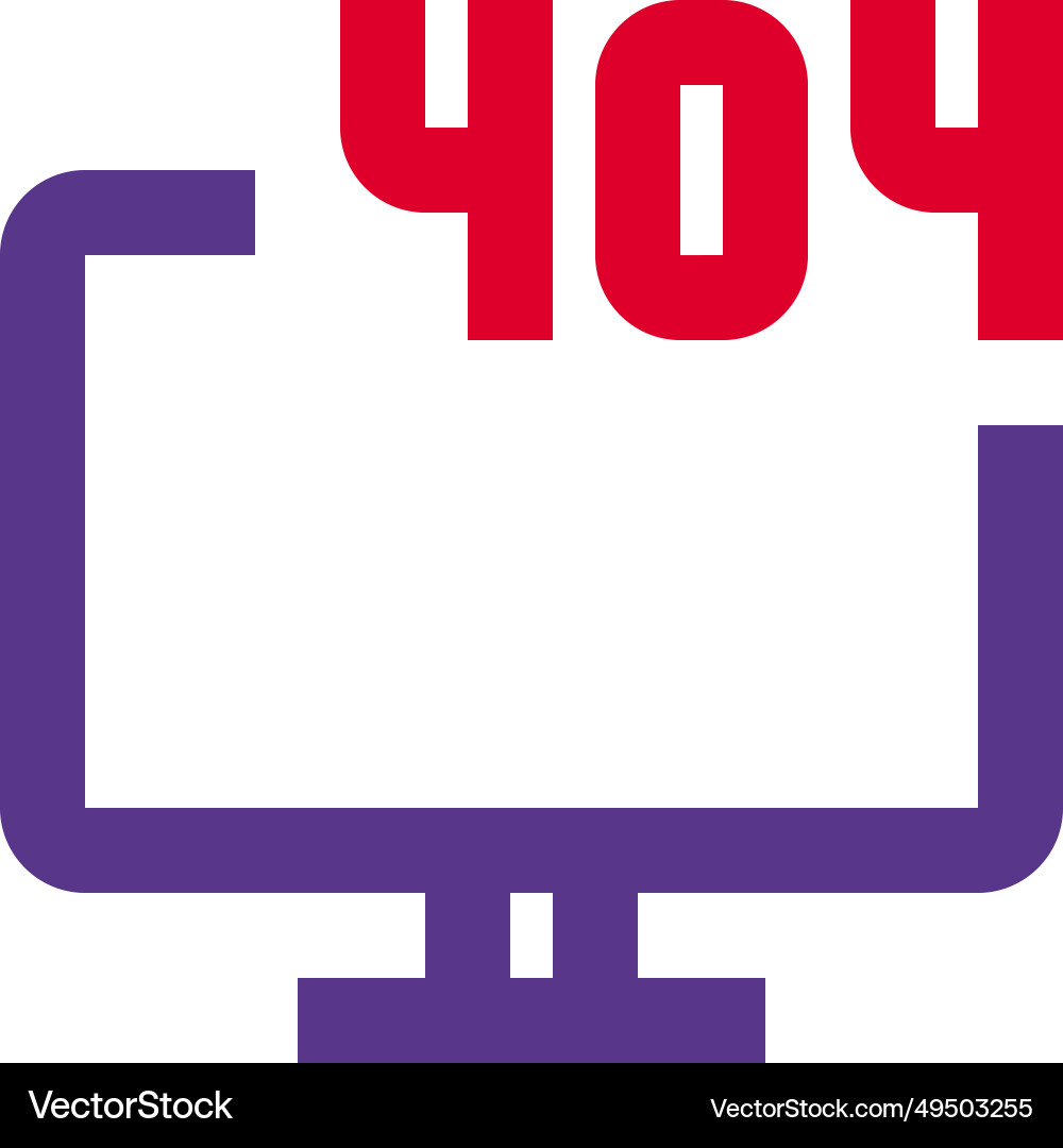 Display shows 404 error page not found vector image