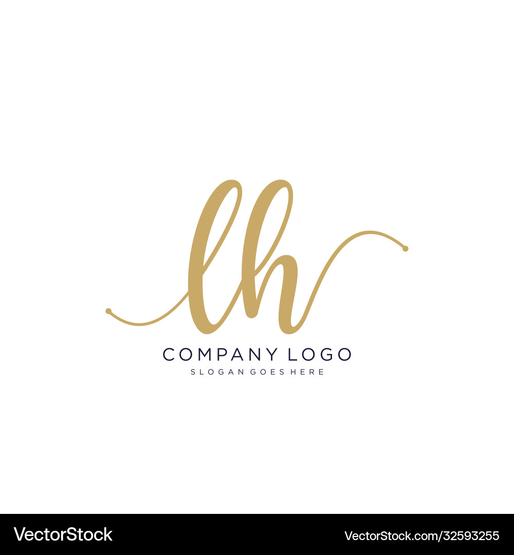 Elegant Initial Logo - LH Vector Image