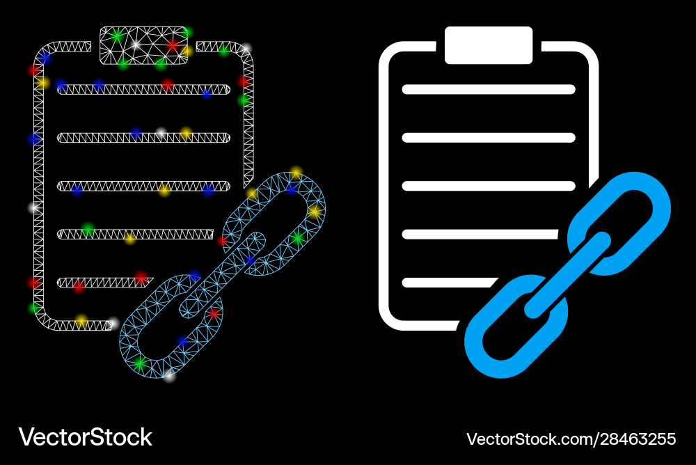 Flare mesh wire frame blockchain contract icon Flare mesh wire frame blockchain contract icon vector image