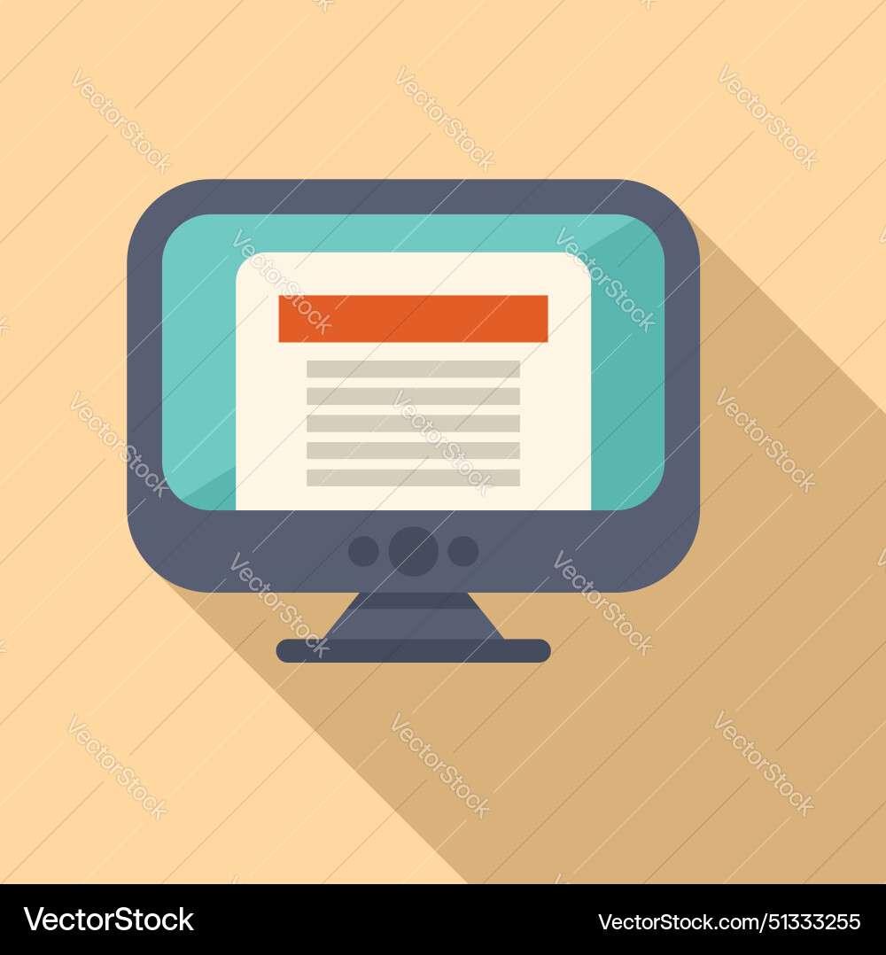 Flat design of desktop computer Flat design of desktop computer vector image