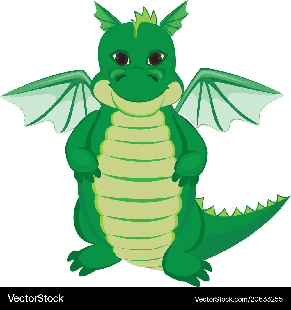 Green funny dragon (20633255) – Royalty-Free Vector | VectorStock
