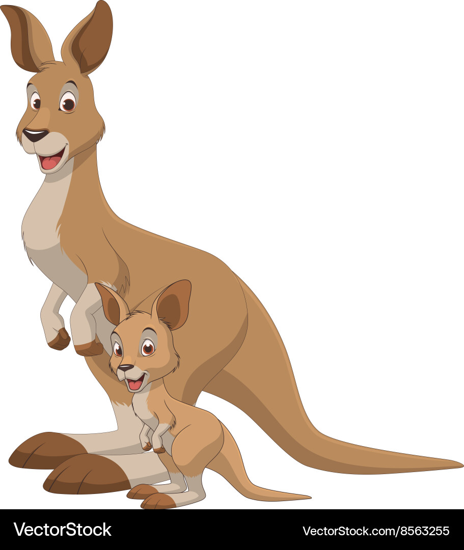 Kangaroo und Joey Vektorbild