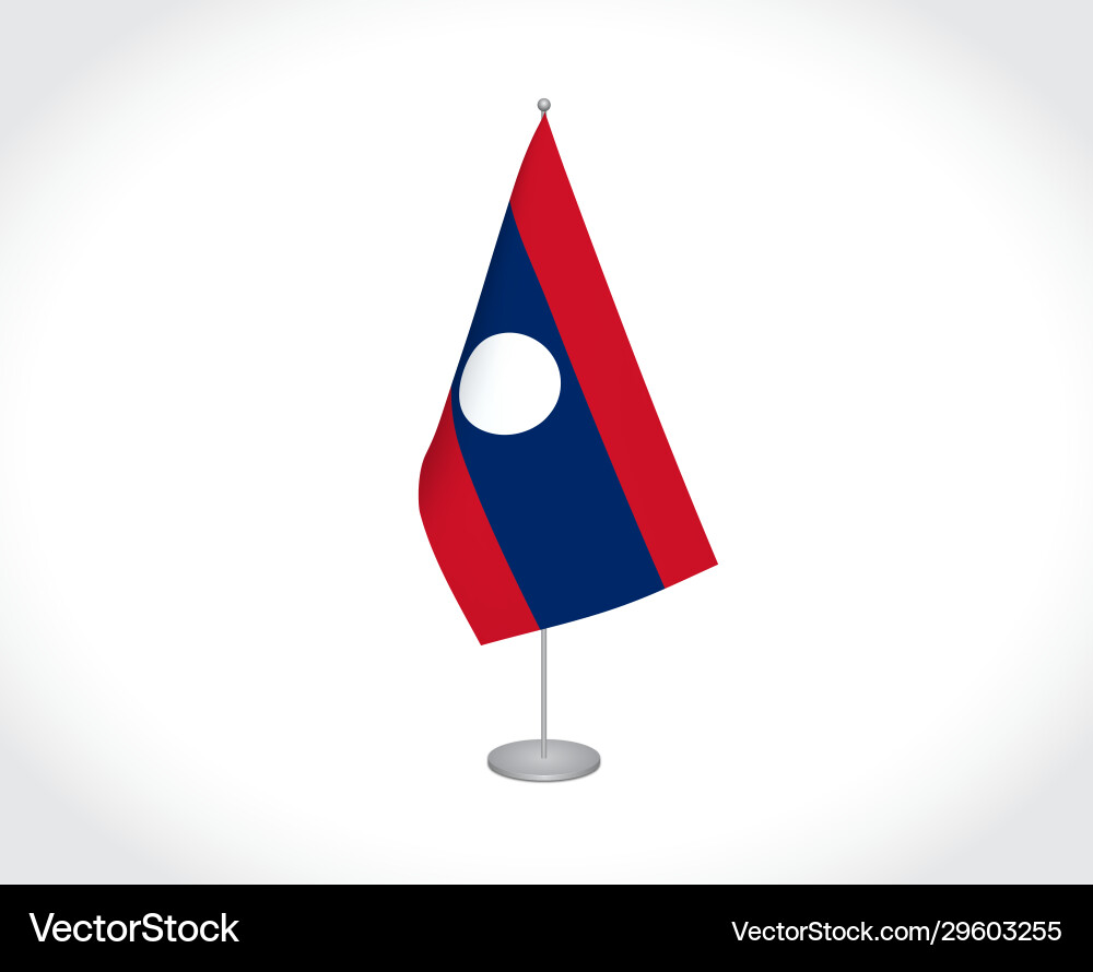 Laos Flagge auf Weiß Vektorbild