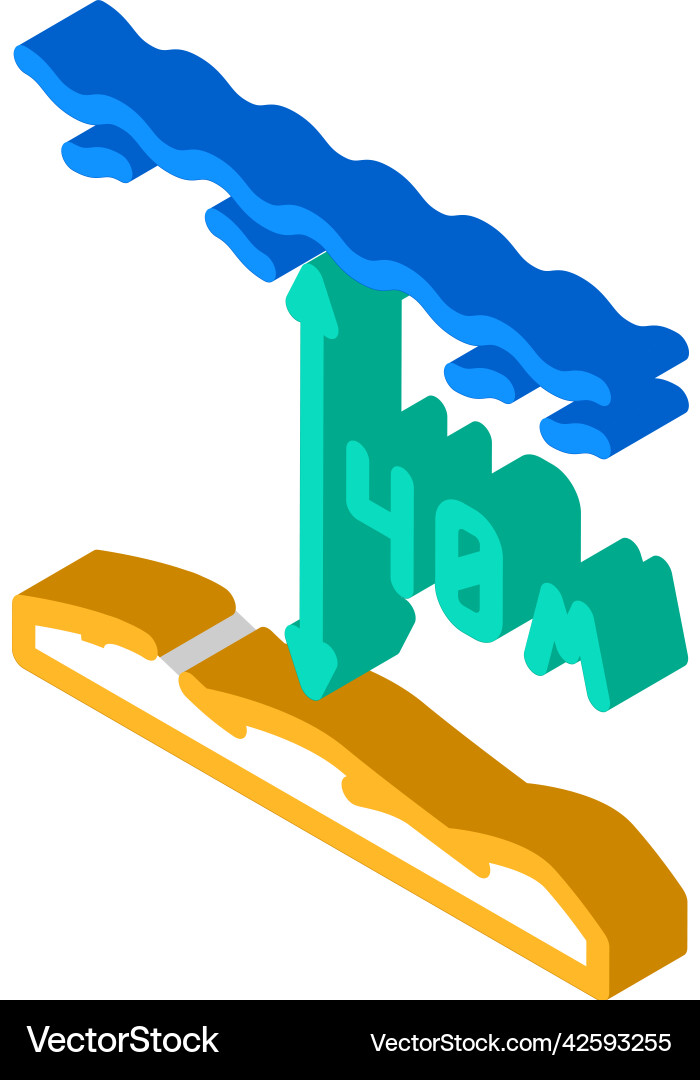 Maximum diving depth on course isometric icon Vector Image