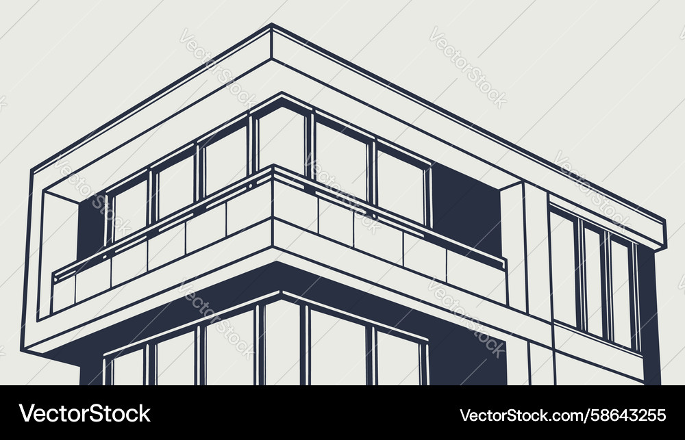 Modern Angular Building Vector Image
