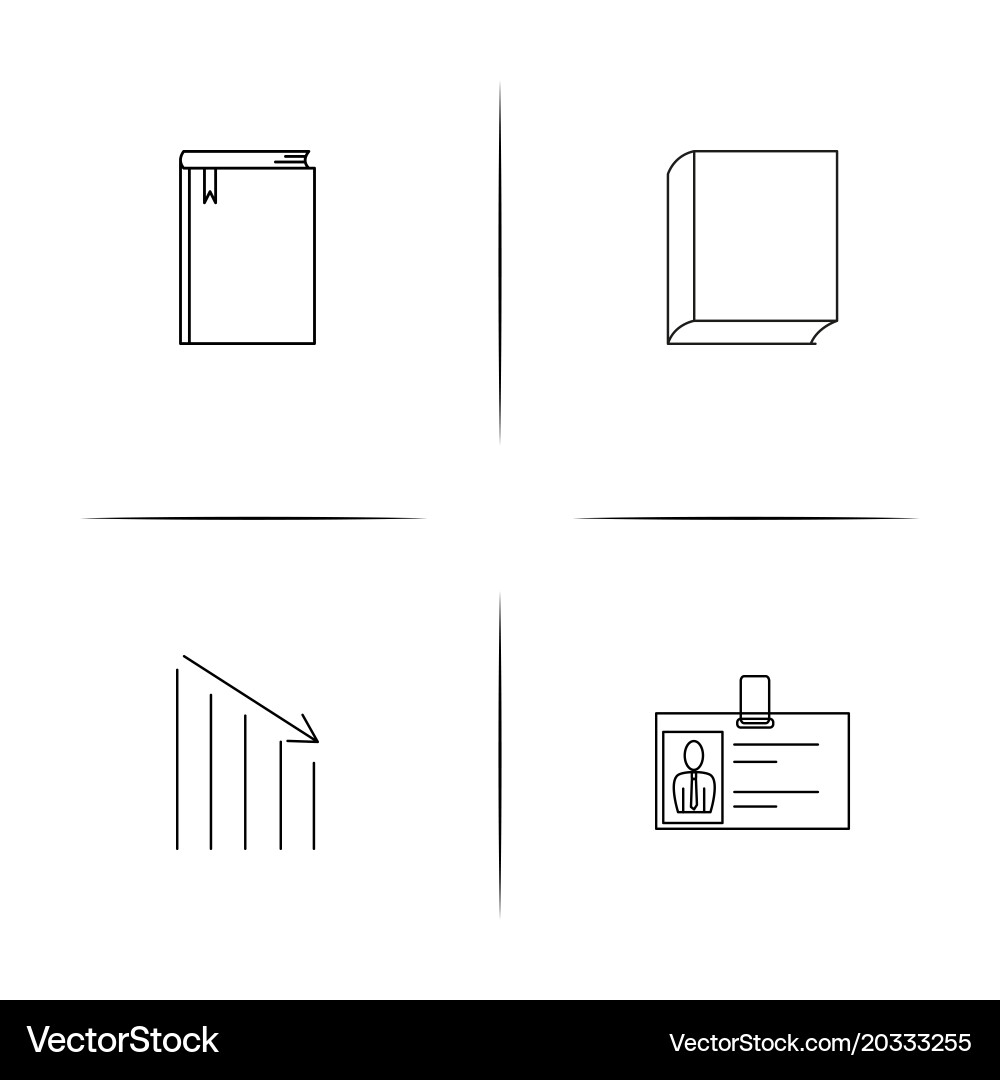 Office simple linear icon setsimple outline icons vector image
