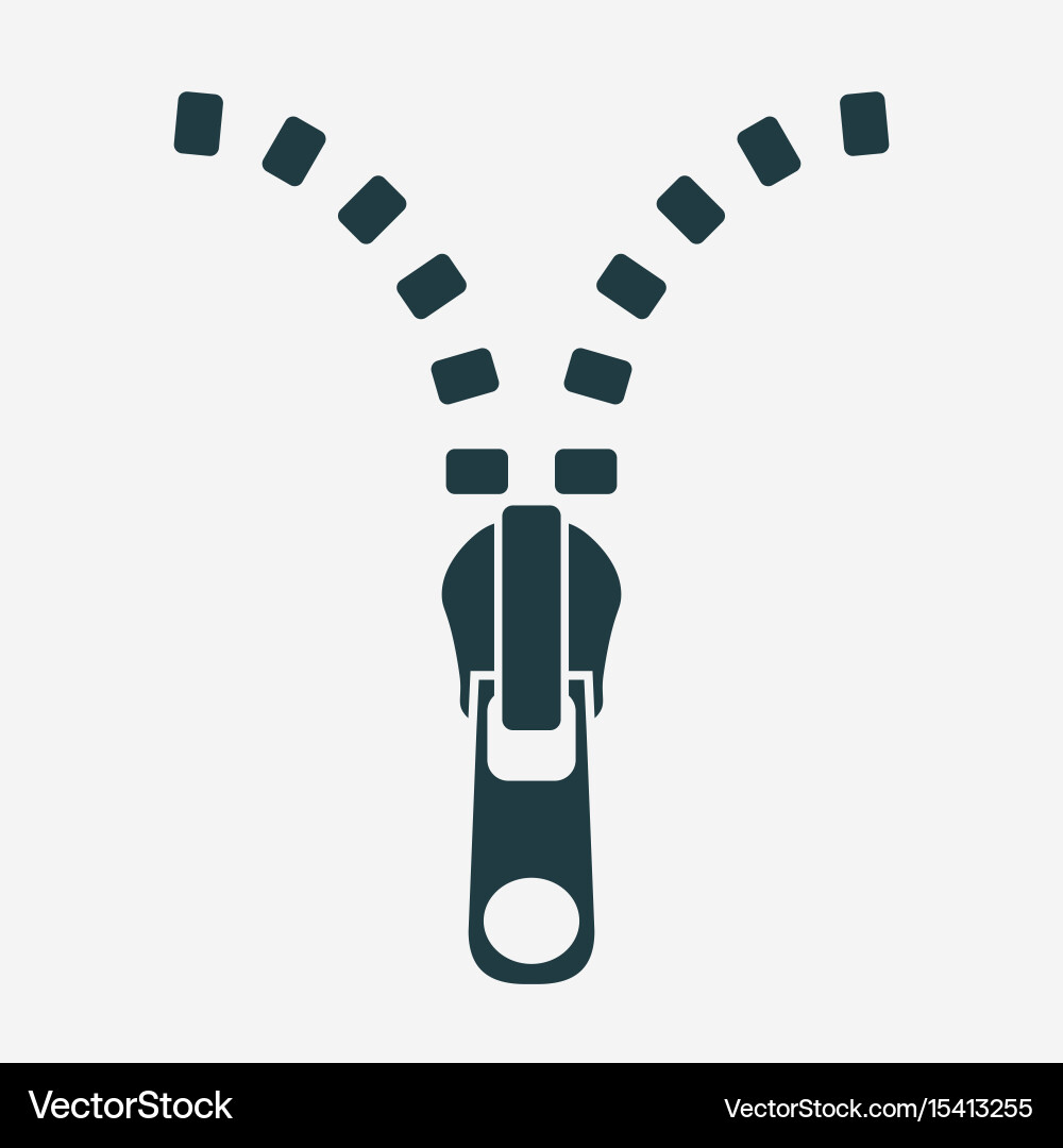 Open Zipper Icon - Zip Detail Royalty Free Vector Image