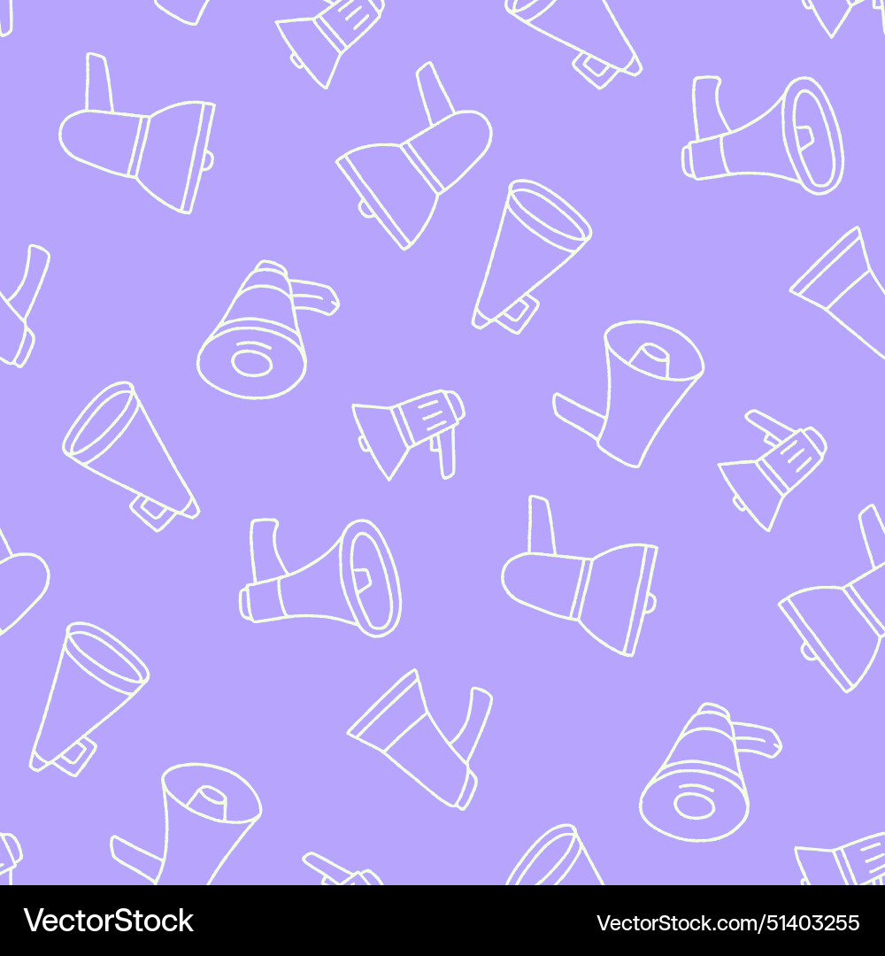 Outline megaphone seamless pattern for print Outline megaphone seamless pattern for print Vector Image
