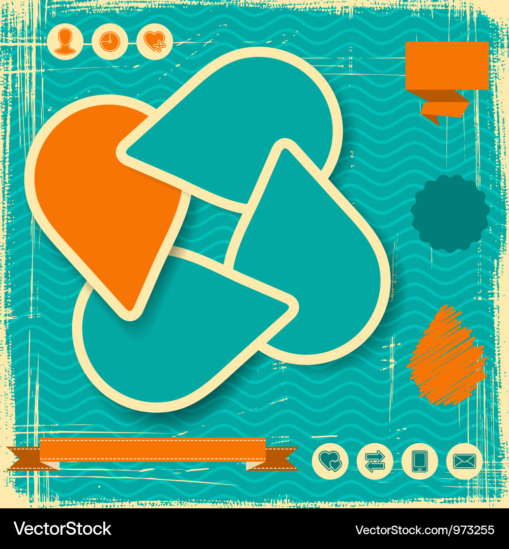 Retro style website template design frame vector image