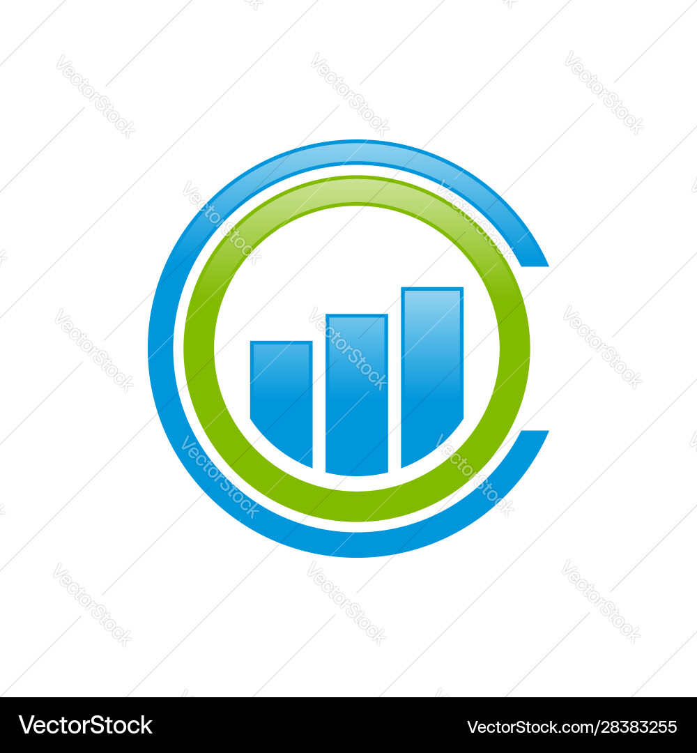 Round graphic chart bars icon Royalty Free Vector Image