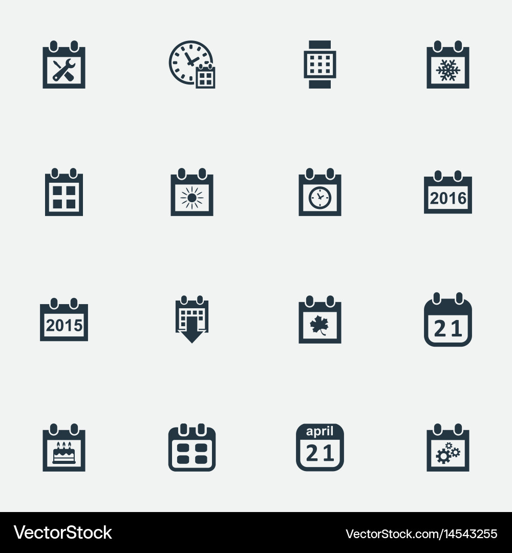 Set of simple date icons vector image