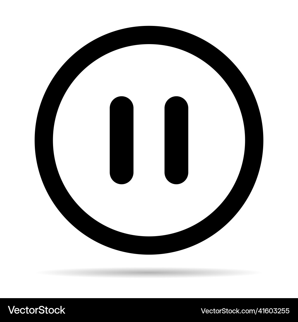 Stop and pause icon with shadow interface media Stop and pause icon with shadow interface media vector image