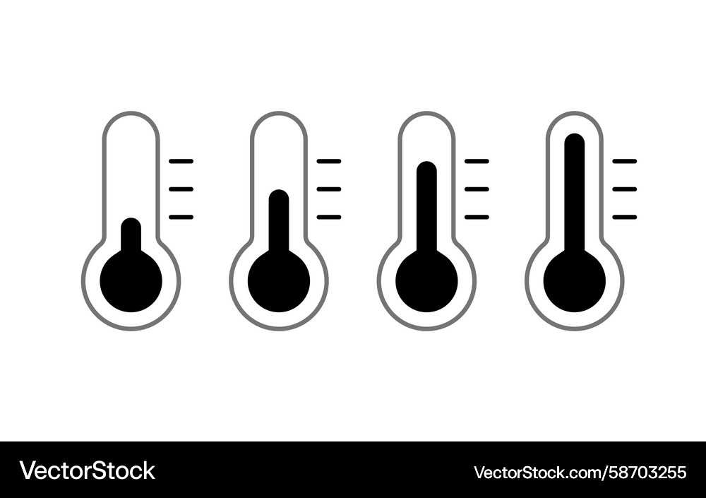 Thermometer with meter levels displaying hot Thermometer with meter levels displaying hot Vector Image