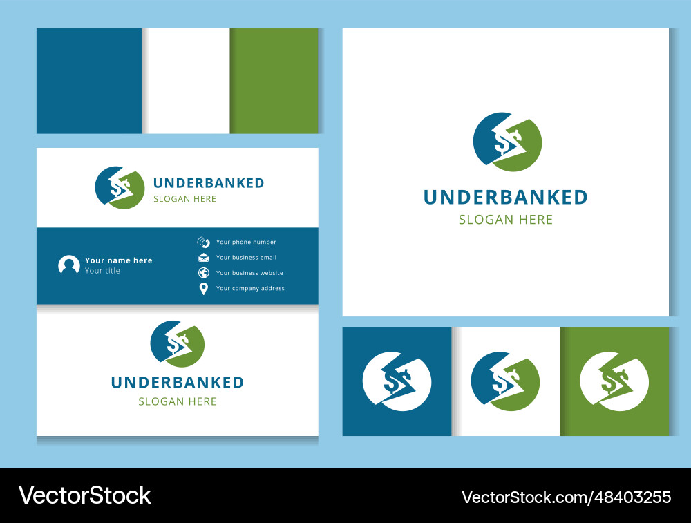 Underbanked Logo Design mit bearbeitbarem Slogan Underbanked Logo Design mit bearbeitbarem Slogan vektorbild