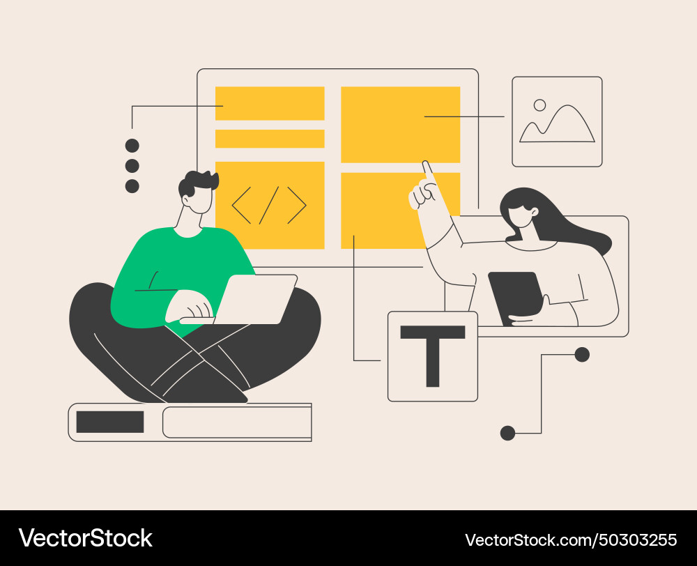Web development courses abstract concept Web development courses abstract concept vector image