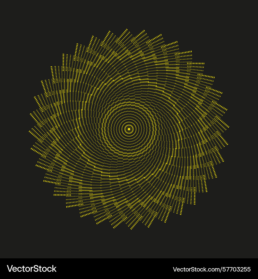 Yellow spiral pattern abstract data visualization Yellow spiral pattern abstract data visualization vector image