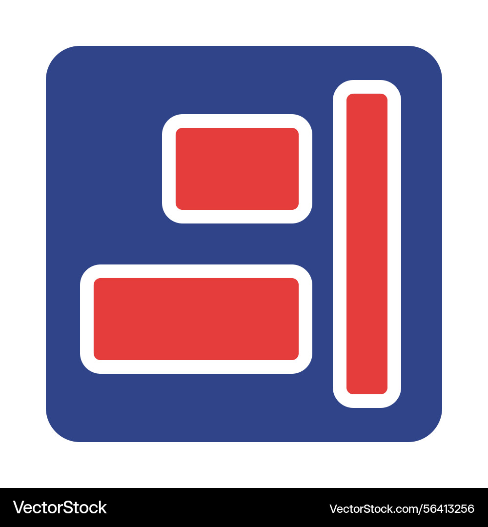 Abstract rectangular design within a blue square Vector Image