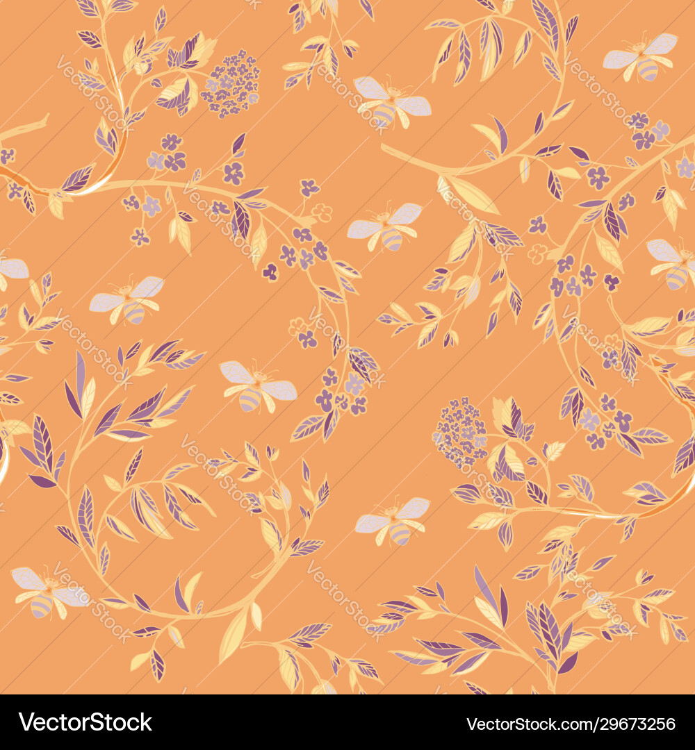 Branches flowering trees seamless pattern Branches flowering trees seamless pattern vector image