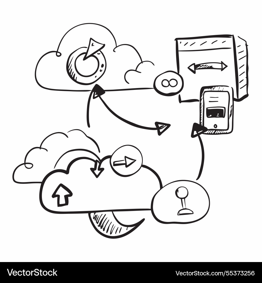 Cloud computing scalability and flexibility Cloud computing scalability and flexibility vector image