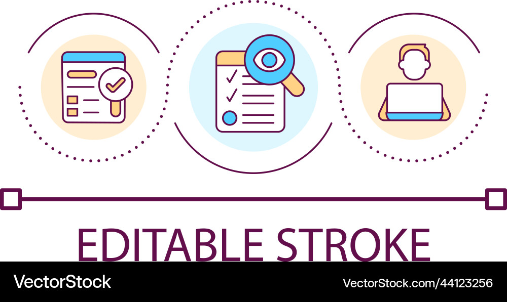 Data search and analysis loop concept icon Vector Image