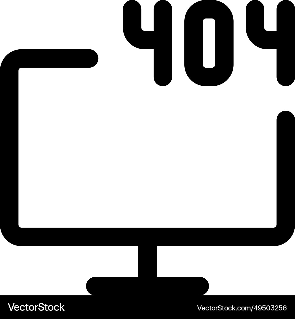 Display shows 404 error page not found vector image