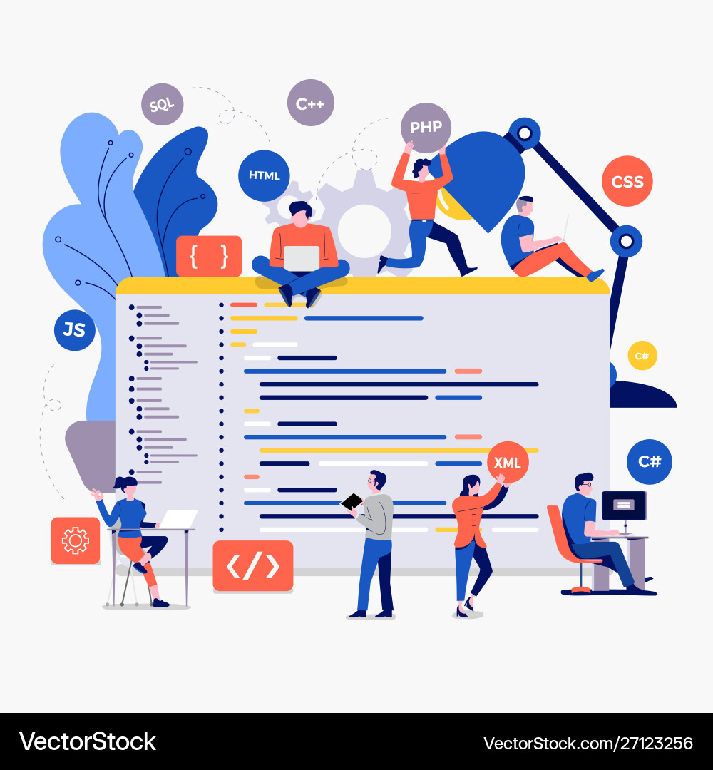 Entwickler Coding Concepts vektorbild