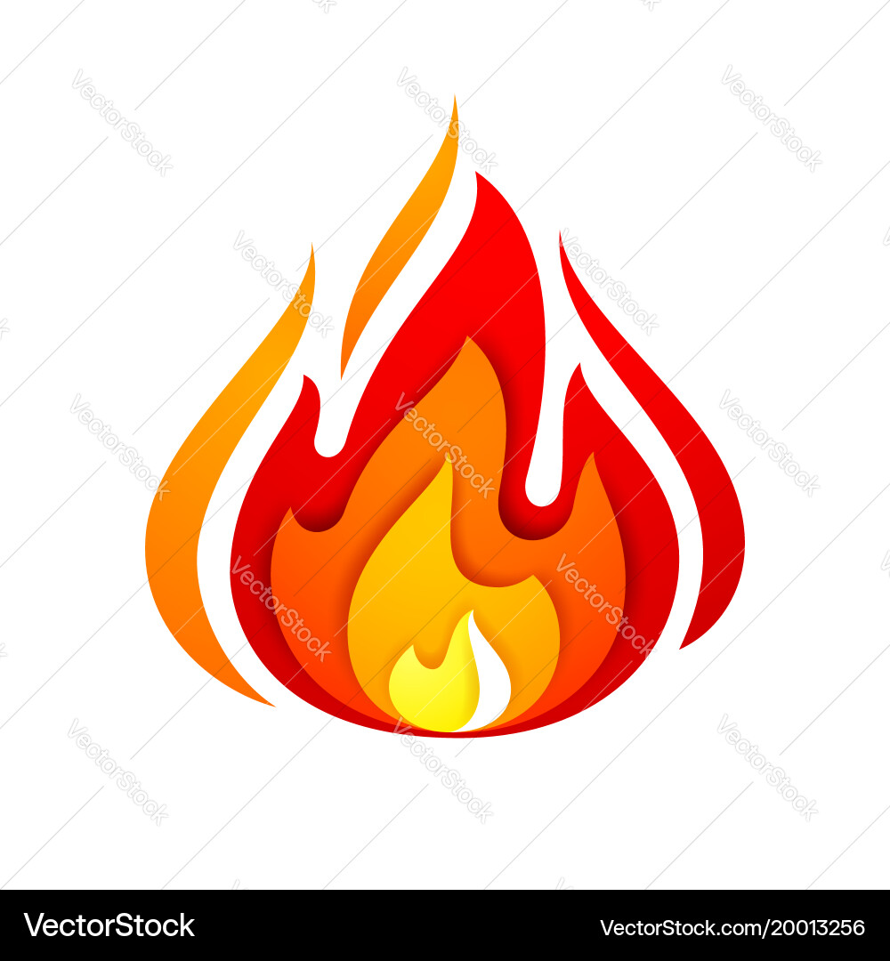 Fire flame yellow red Vector Image