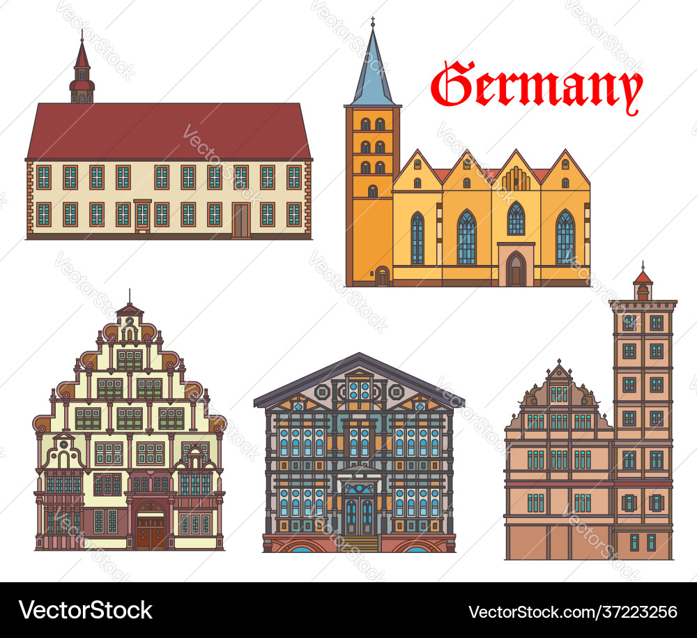 Germany landmark buildings architecture lemgo Germany landmark buildings architecture lemgo vector image