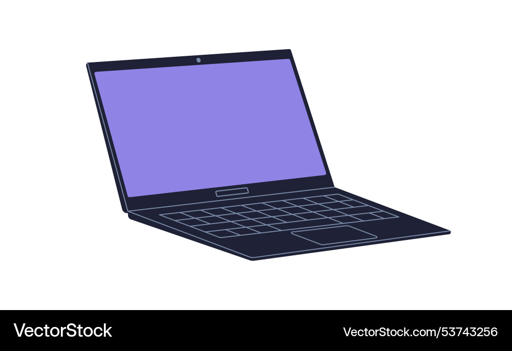Laptop personal computer open screen display Laptop personal computer open screen display vector image