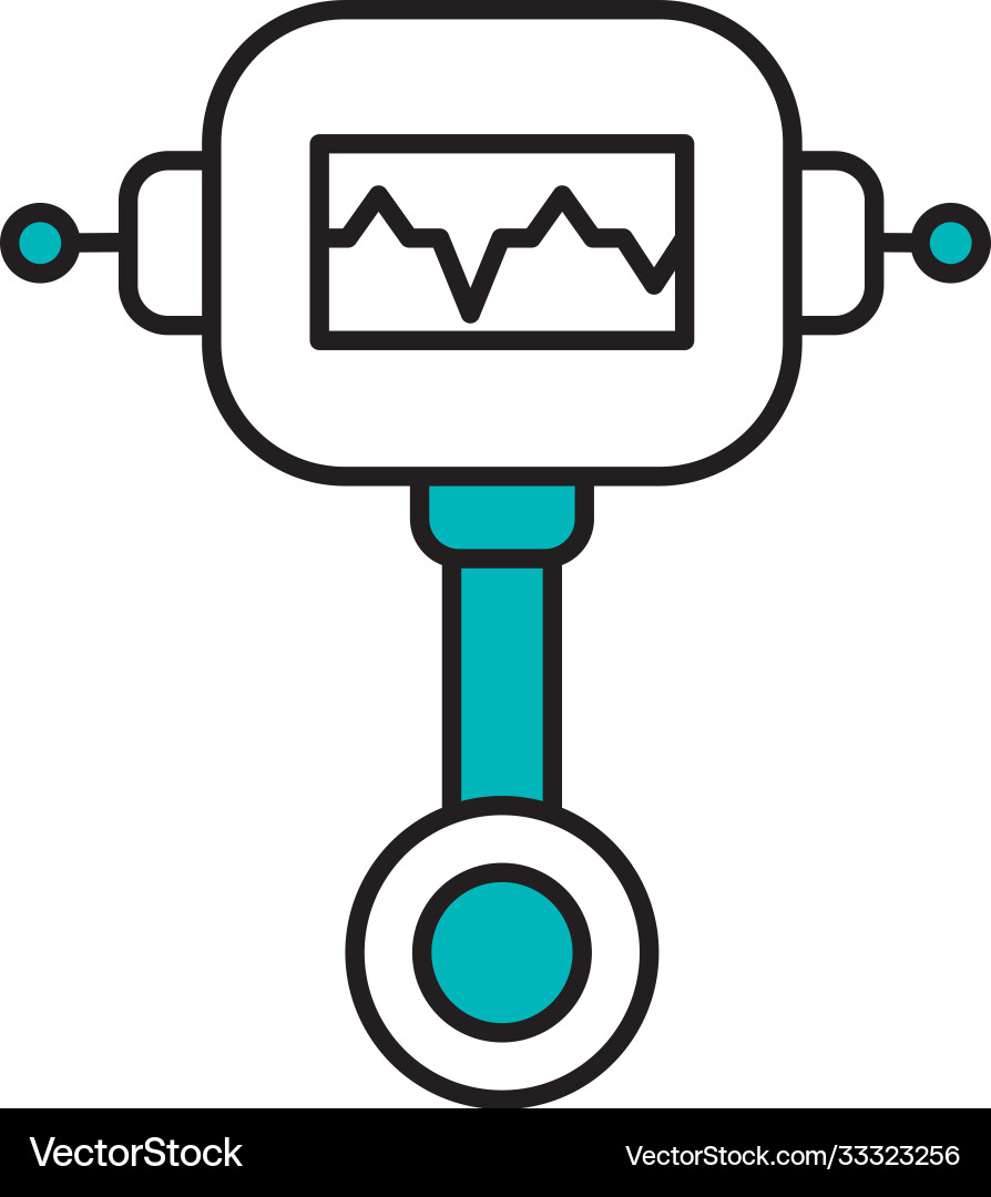 Monitor robot icon half line color style Vector Image