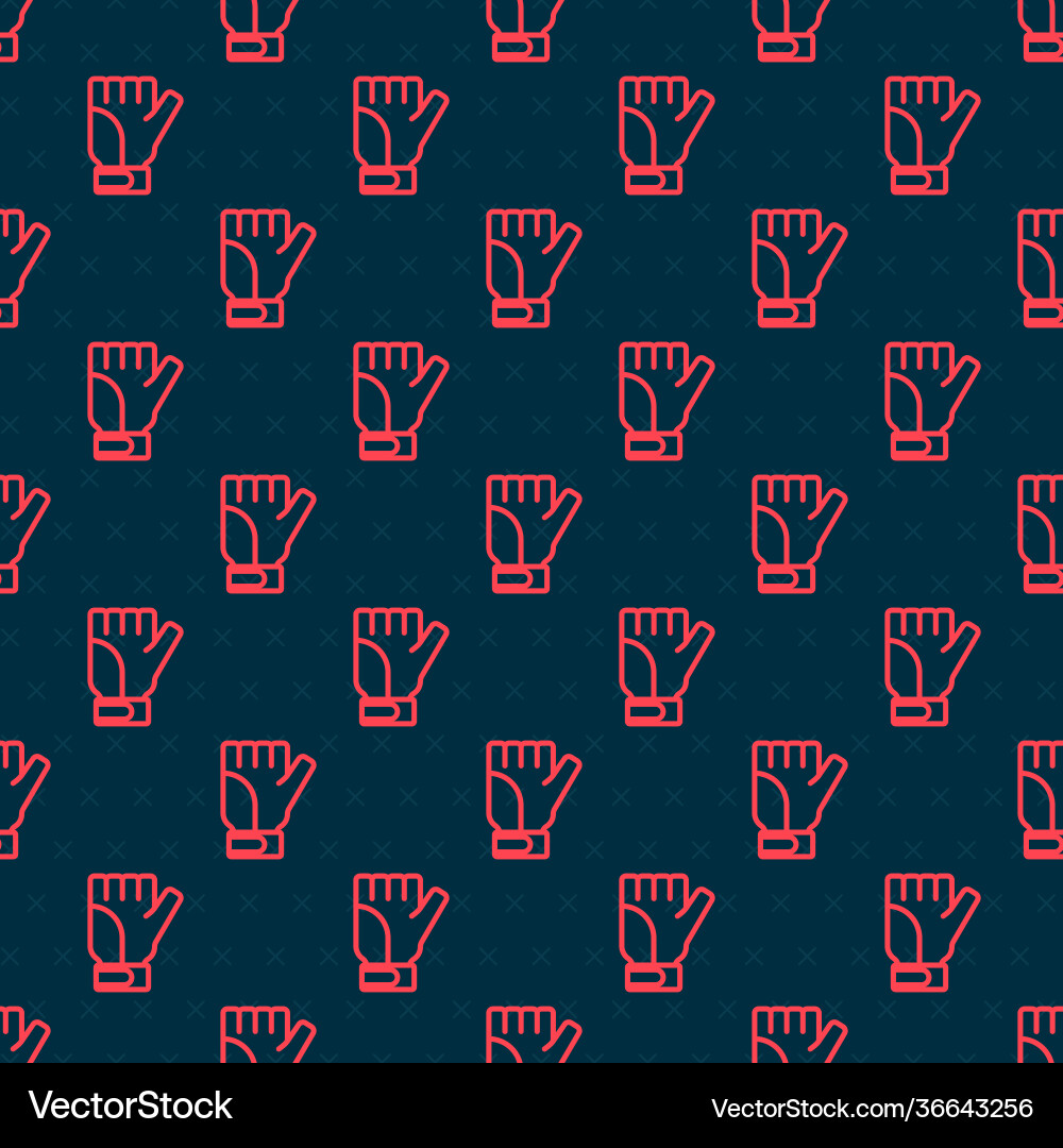 Red line gloves icon isolated seamless pattern Vector Image