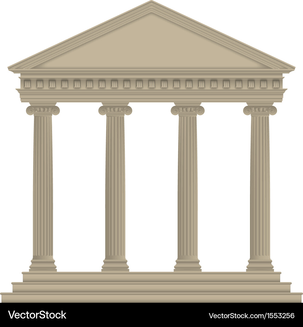Roman Temple with Ionic Columns vector image