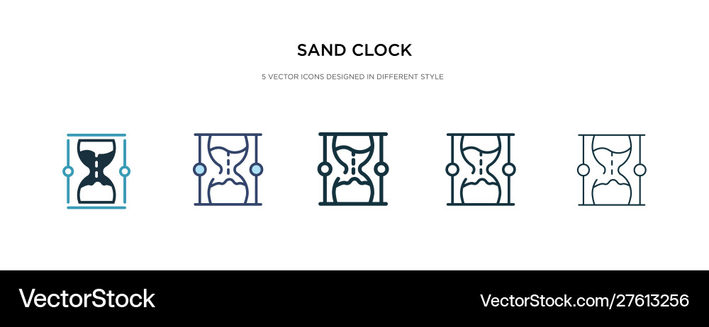 Sand clock icon in different style two colored Sand clock icon in different style two colored vector image