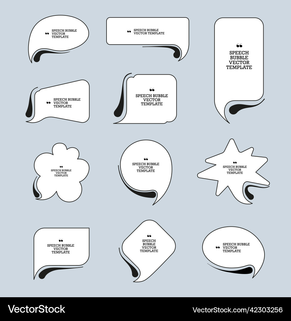 Set of white speech bubbles with gradient Set of white speech bubbles with gradient vector image