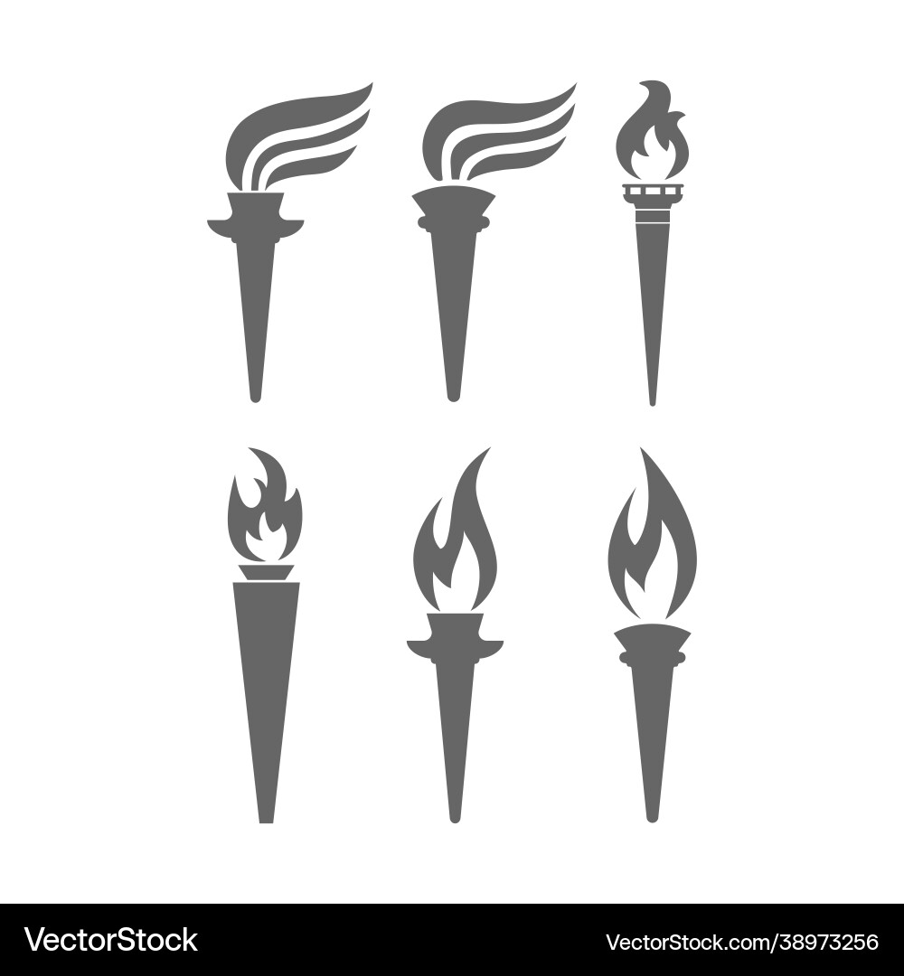 Set torch icons image for logos websites Vector Image