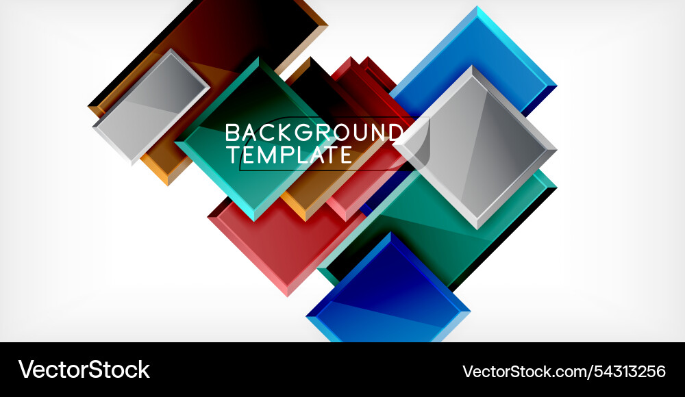 Square shape color abstract geometry vector image