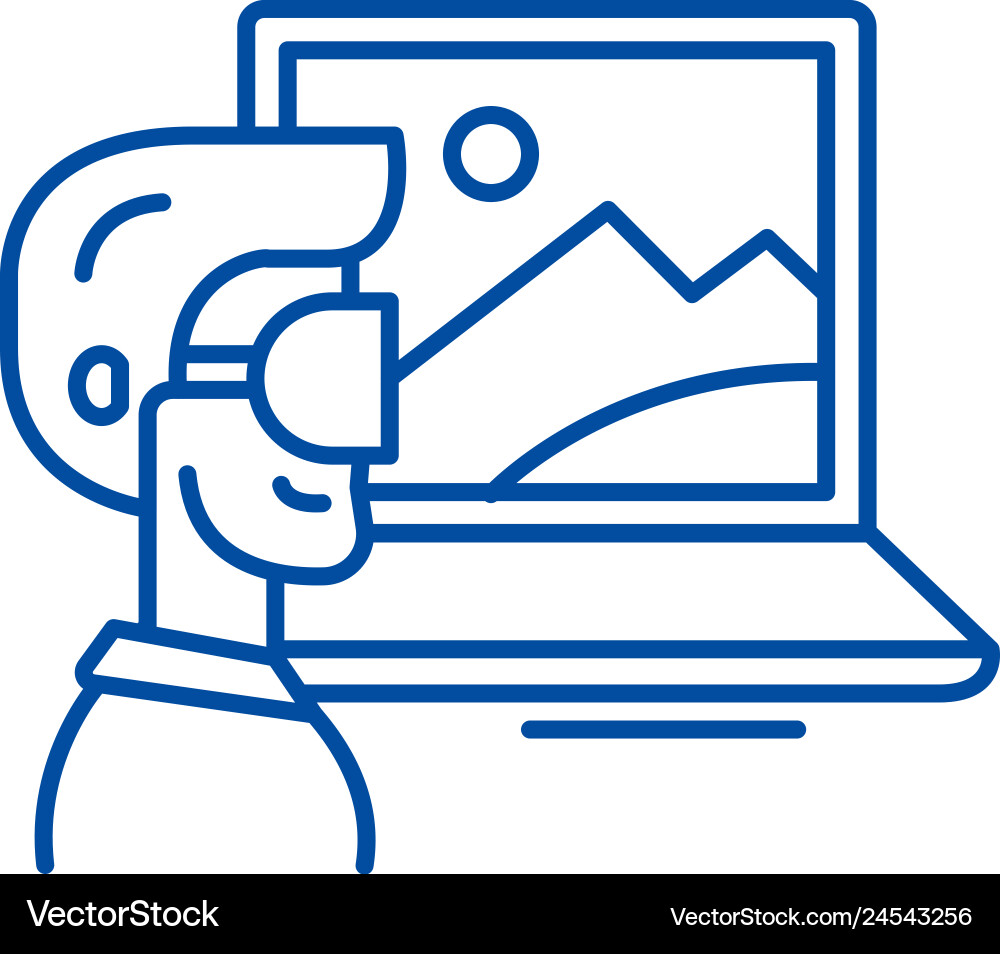 Virtual reality line icon concept Virtual reality line icon concept vector image