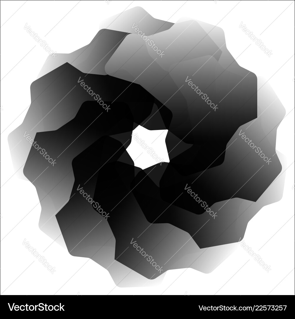 Abstract spiral element with rotated shapes art Vector Image