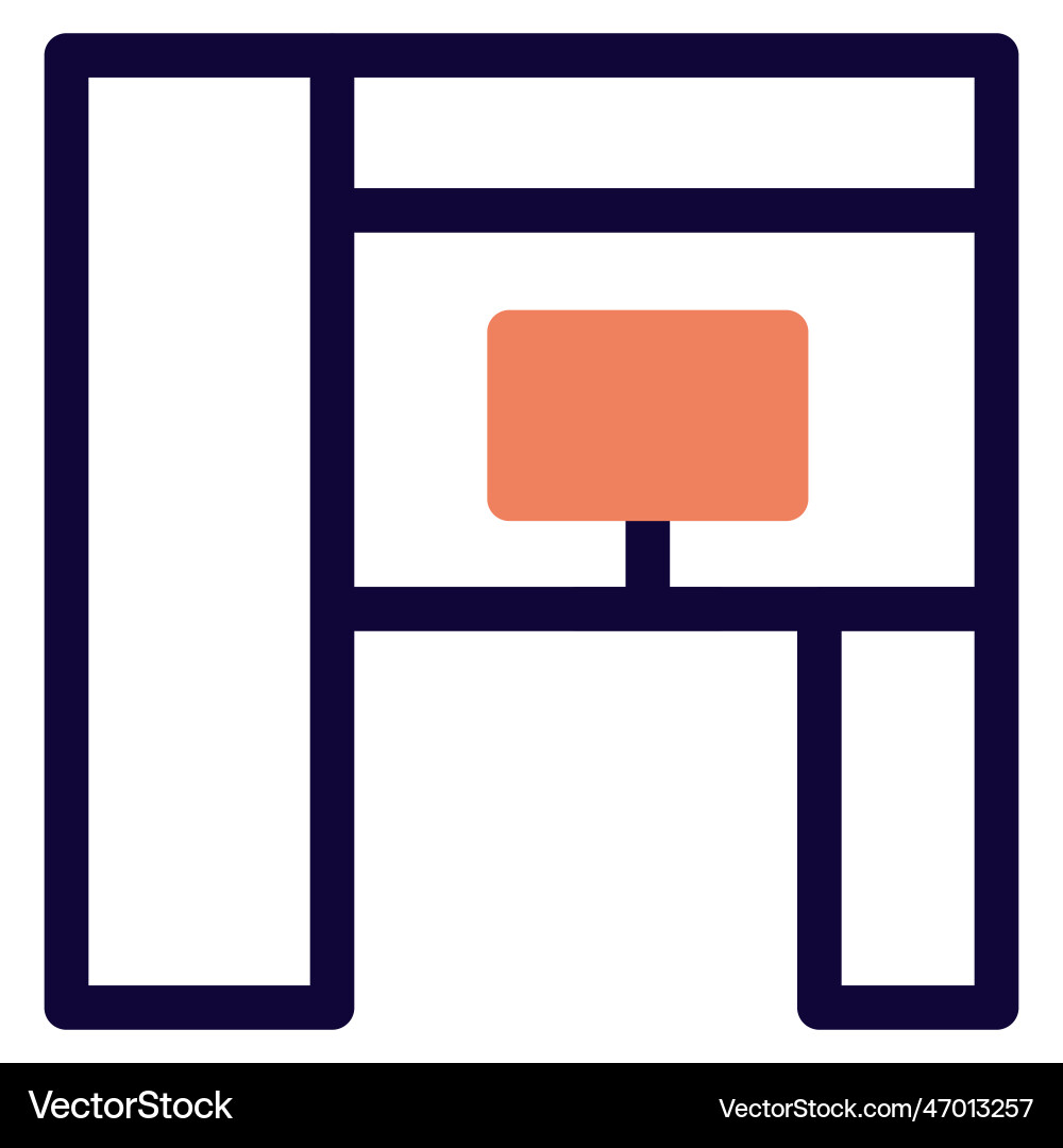 Armoire computer desk setup for working vector image