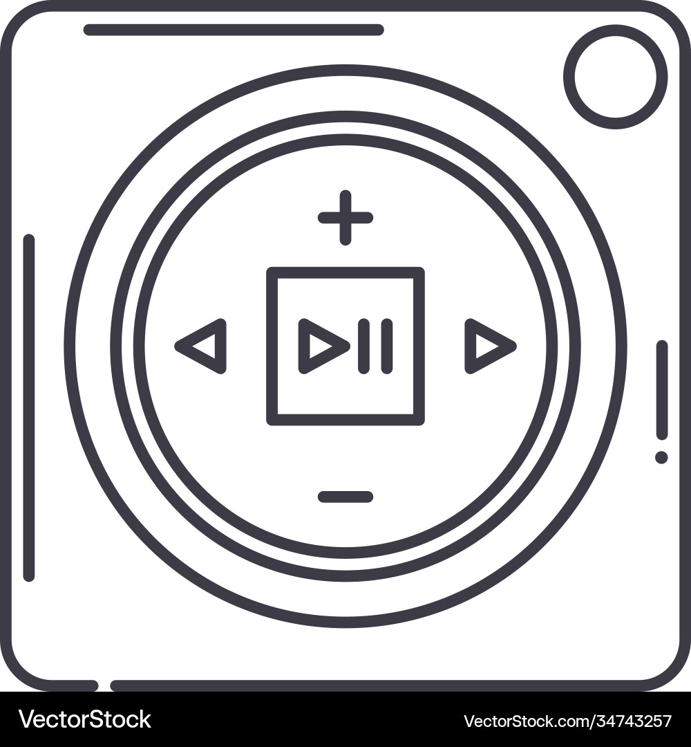 Audio player icon linear isolated Audio player icon linear isolated vector image