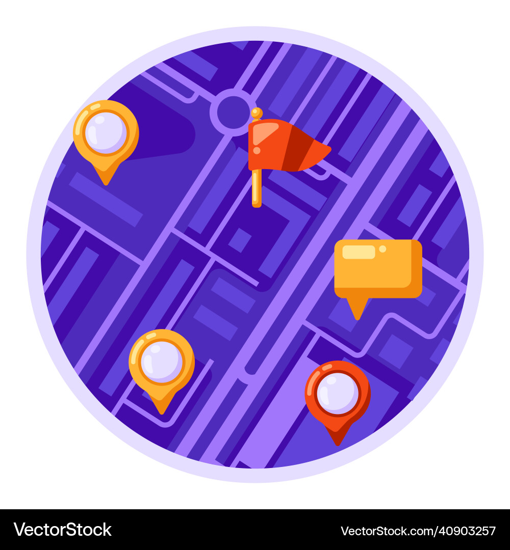 City map background design with markers and flags City map background design with markers and flags vector image