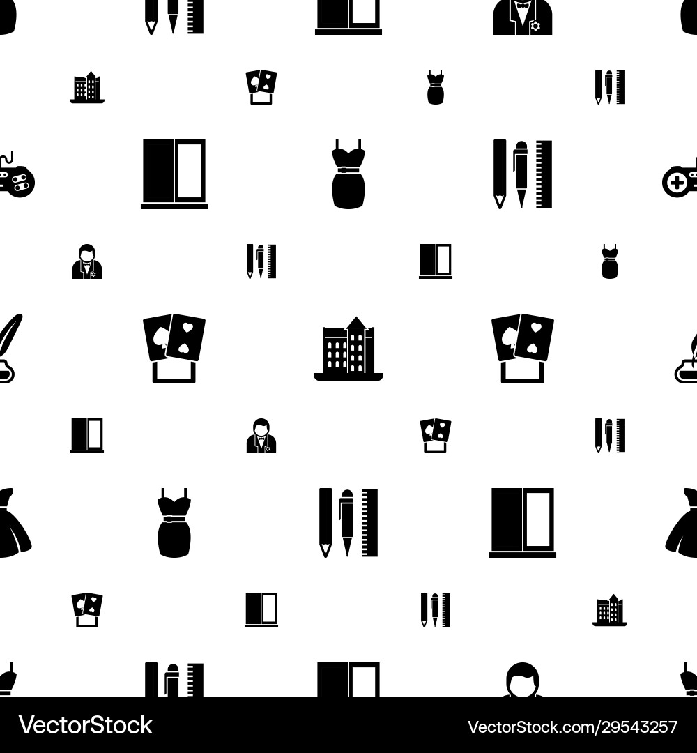 Classic icons pattern seamless included editable Vector Image