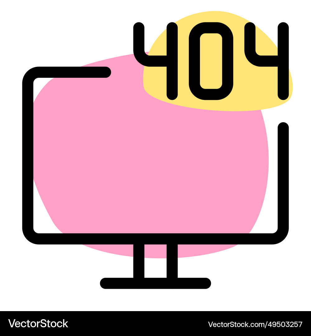 Display shows 404 error page not found vector image